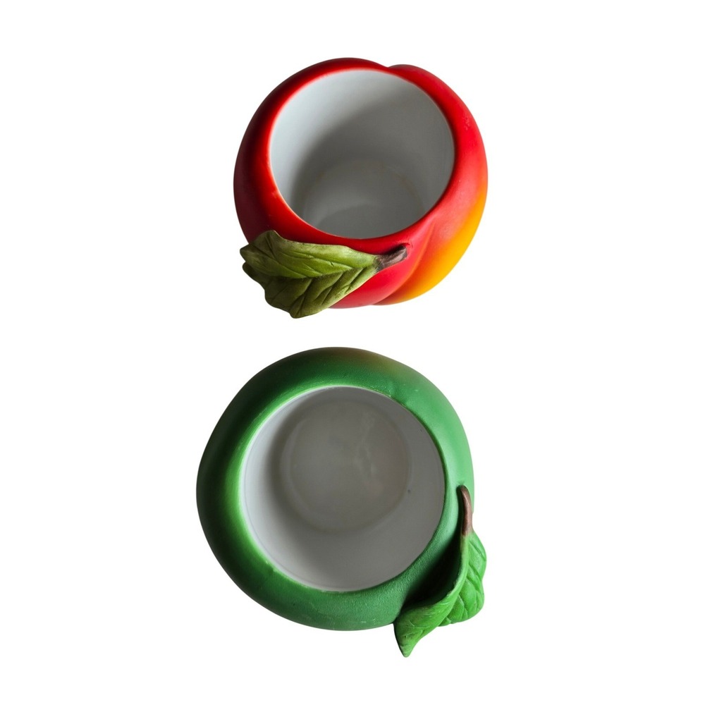 PartyLite Fruit Tea Light Candle Holders Set Red Peach Green Apple Matte Finish - Picture 7 of 10